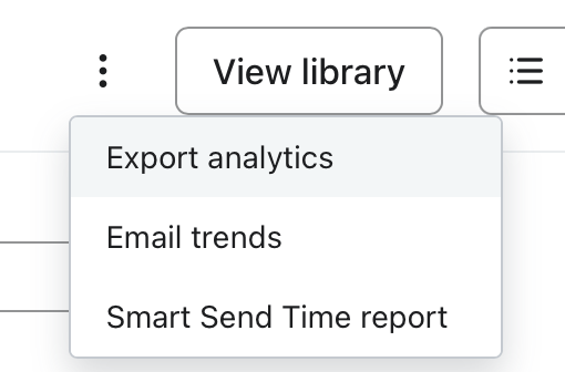Export analytics menu for campaigns